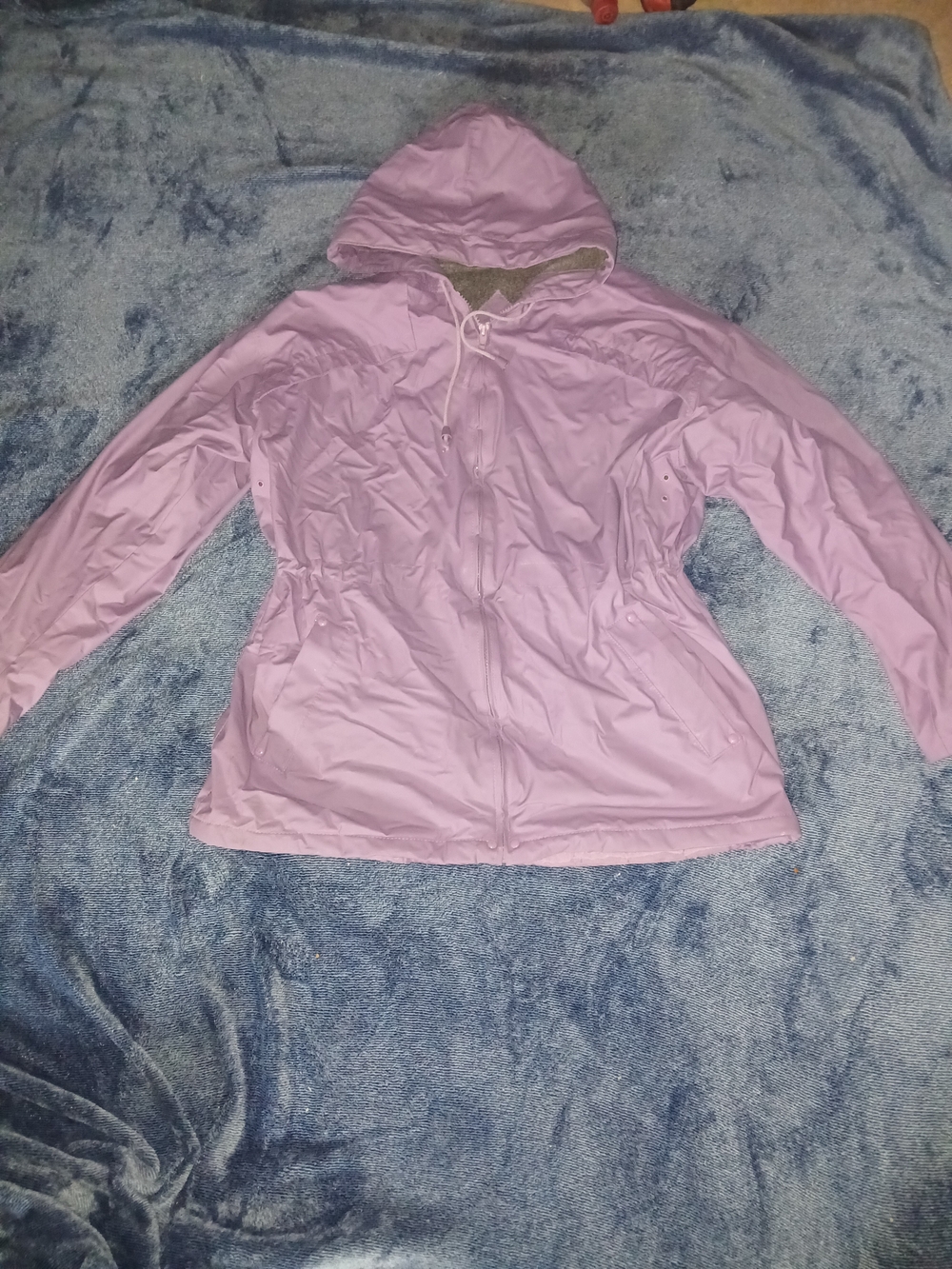 Light Purple Hooded Rain Coat for Women